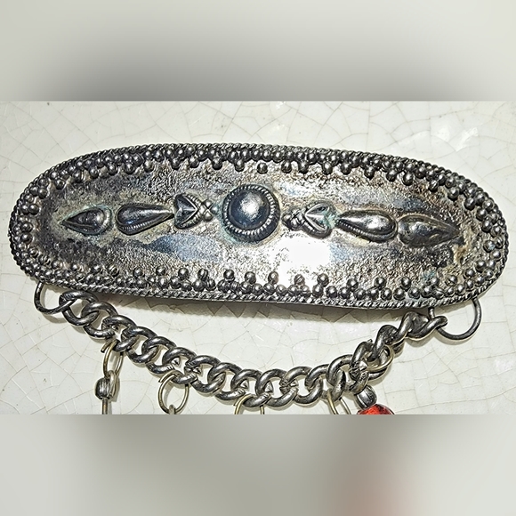 Egyptian Revival Moroccan large charm brooch, camel, medallion, beads dangle - Picture 4 of 8